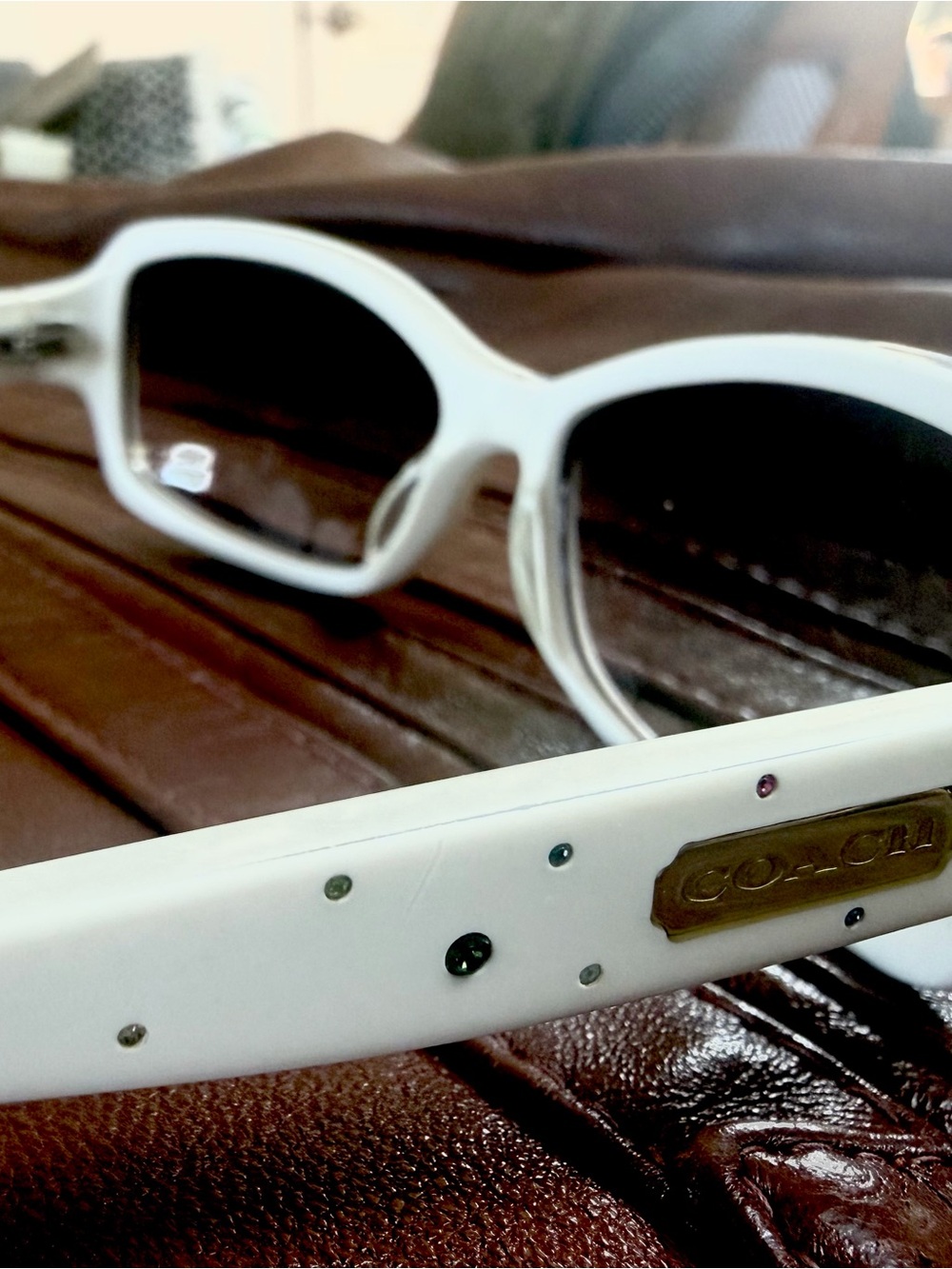Vintage Coach Chelsea S426 White Crystal Sunglasses Y2K 2006